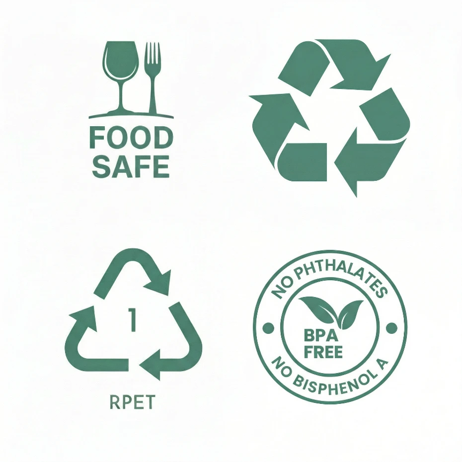 FOOD Safe BPA free Modernas latas sostenibles de rPET sin BPA para cócteles con contenido reciclado